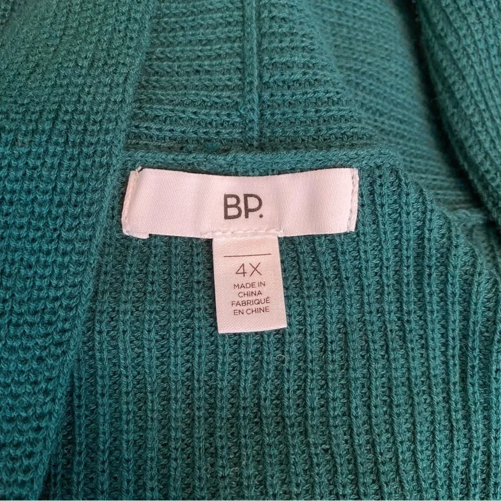 BP Teal Open Front Curved Hem Cardigan Sweater